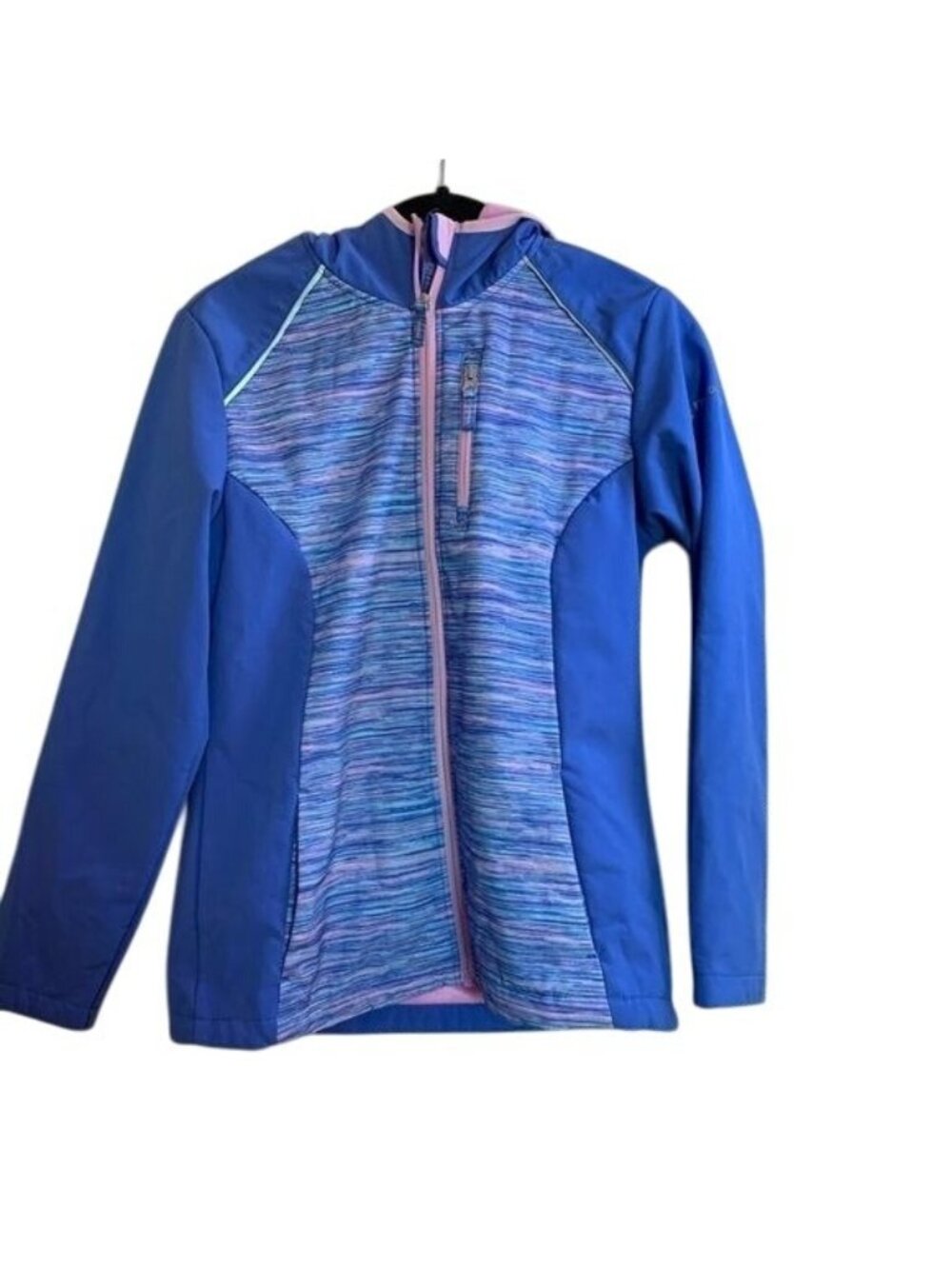 Free Country Girls XXL 14/16 Blue & Pink Full-Zip Jacket With Faux Fur Lining